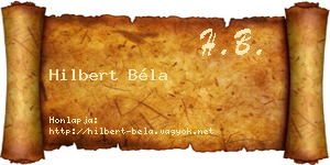 Hilbert Béla névjegykártya