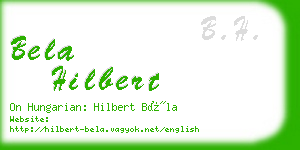 bela hilbert business card